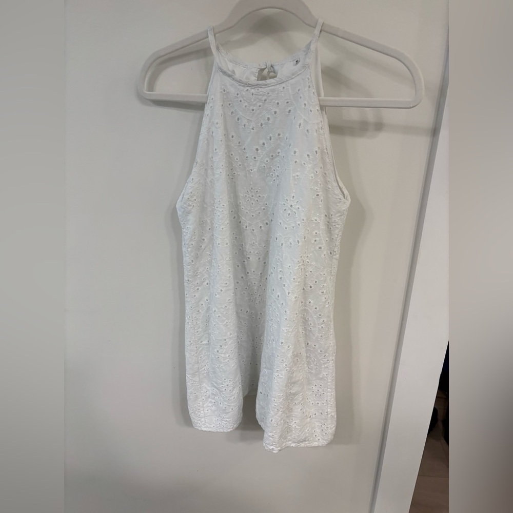 White eyelet mini summer dress size small